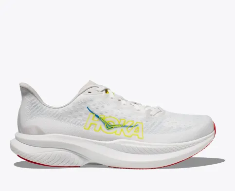 Hoka Men’s Mach 6 Athletic Shoes-White/Nimbus Cloud