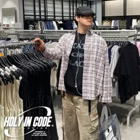 Holy in Code | Plaid Patterns Casual Unisex Street Style