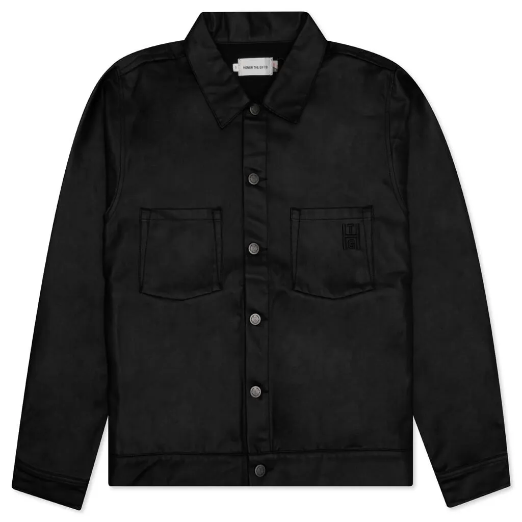 Honor The Gift HTG Black Wax Denim Trucker Jacket