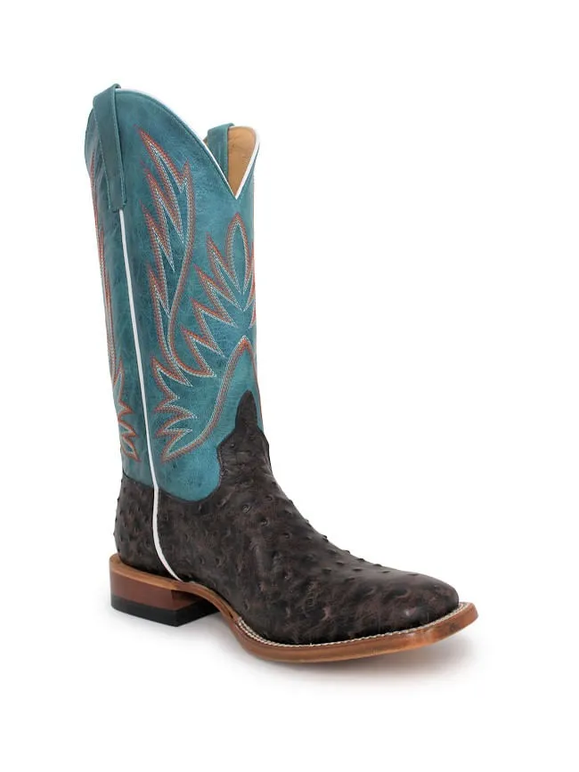 Horse Power Chocolate Ostrich Print Boots