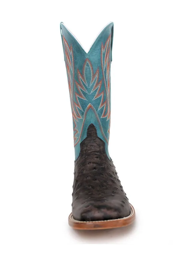 Horse Power Chocolate Ostrich Print Boots