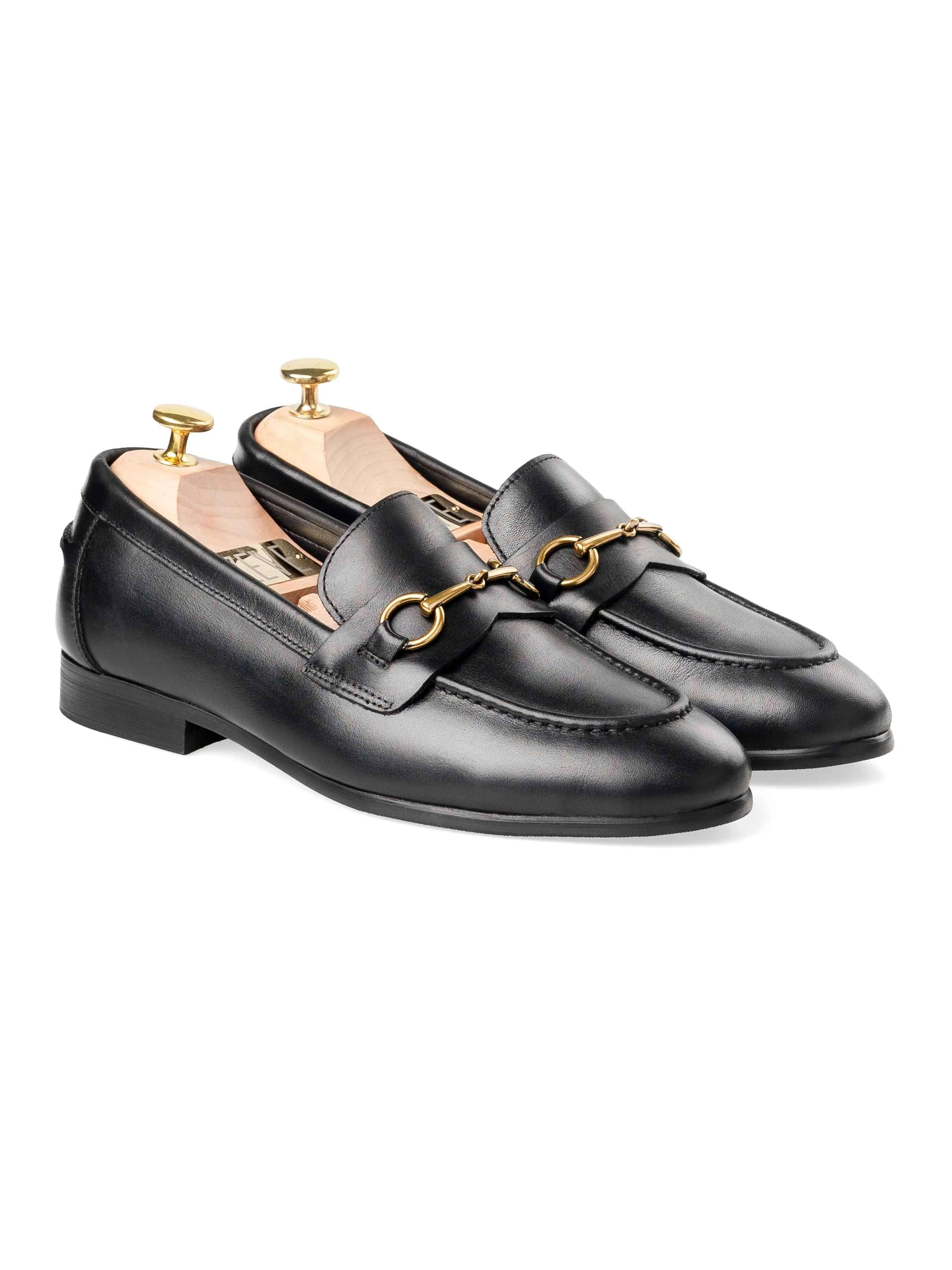 Ivan Horsebit Loafer - Black Leather