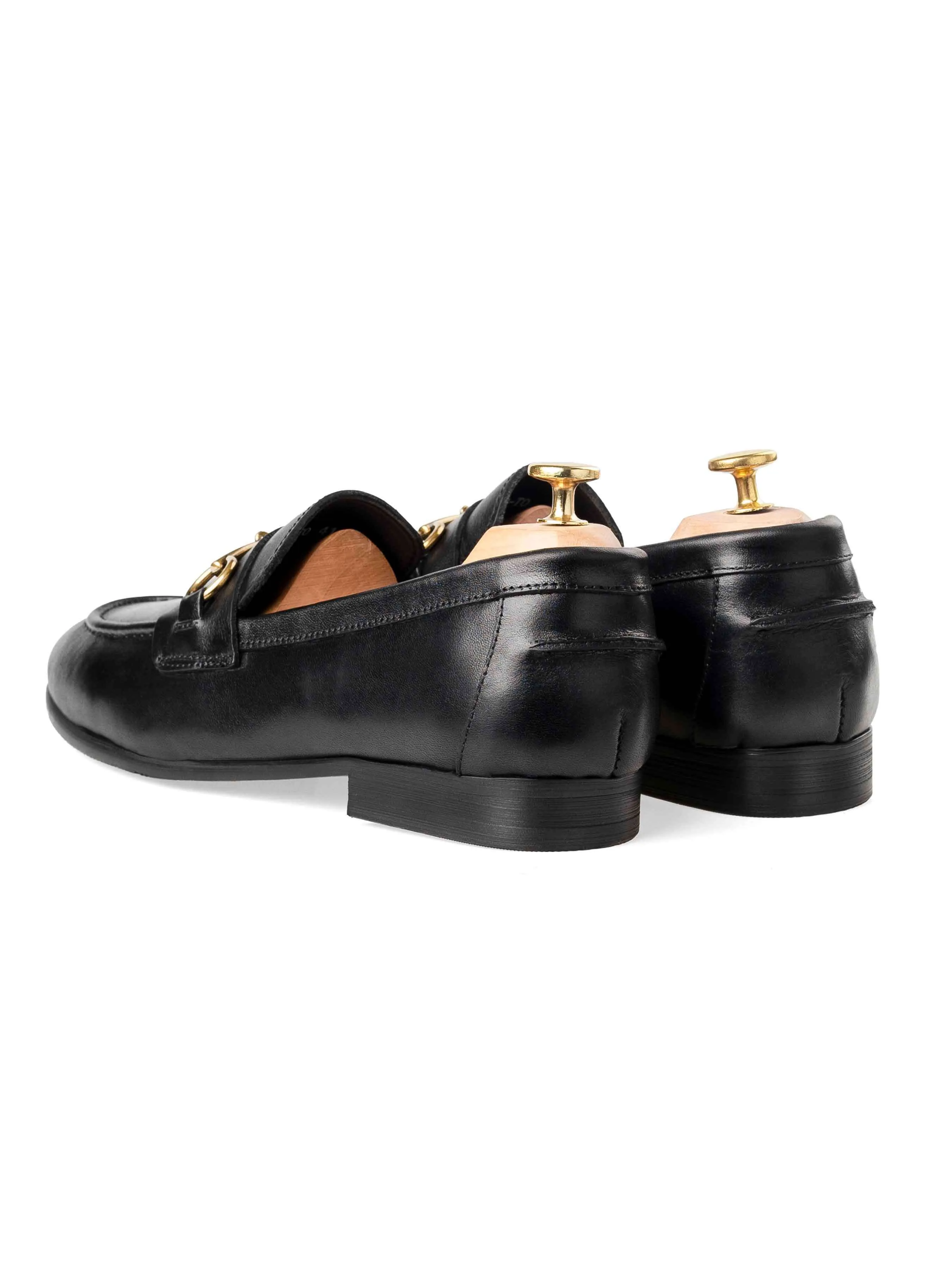 Ivan Horsebit Loafer - Black Leather