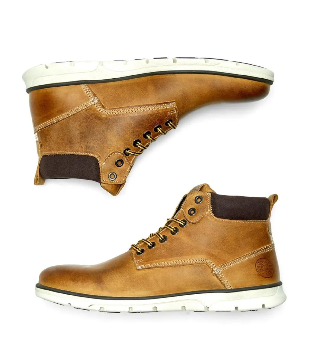 Jack & Jones Tubar Leather Boots Honey