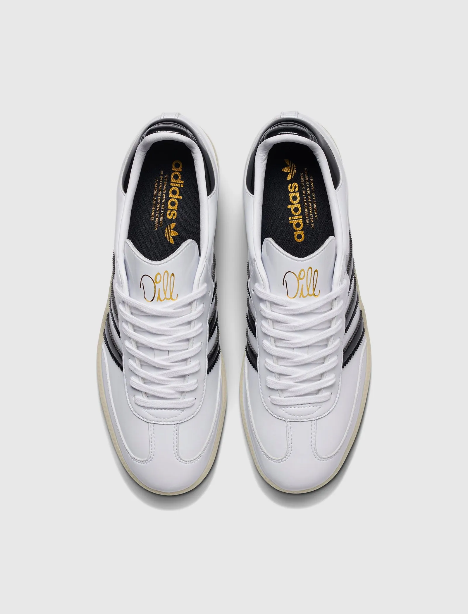 Jason Dill collaboration with Samba Patent Leather White sneakers