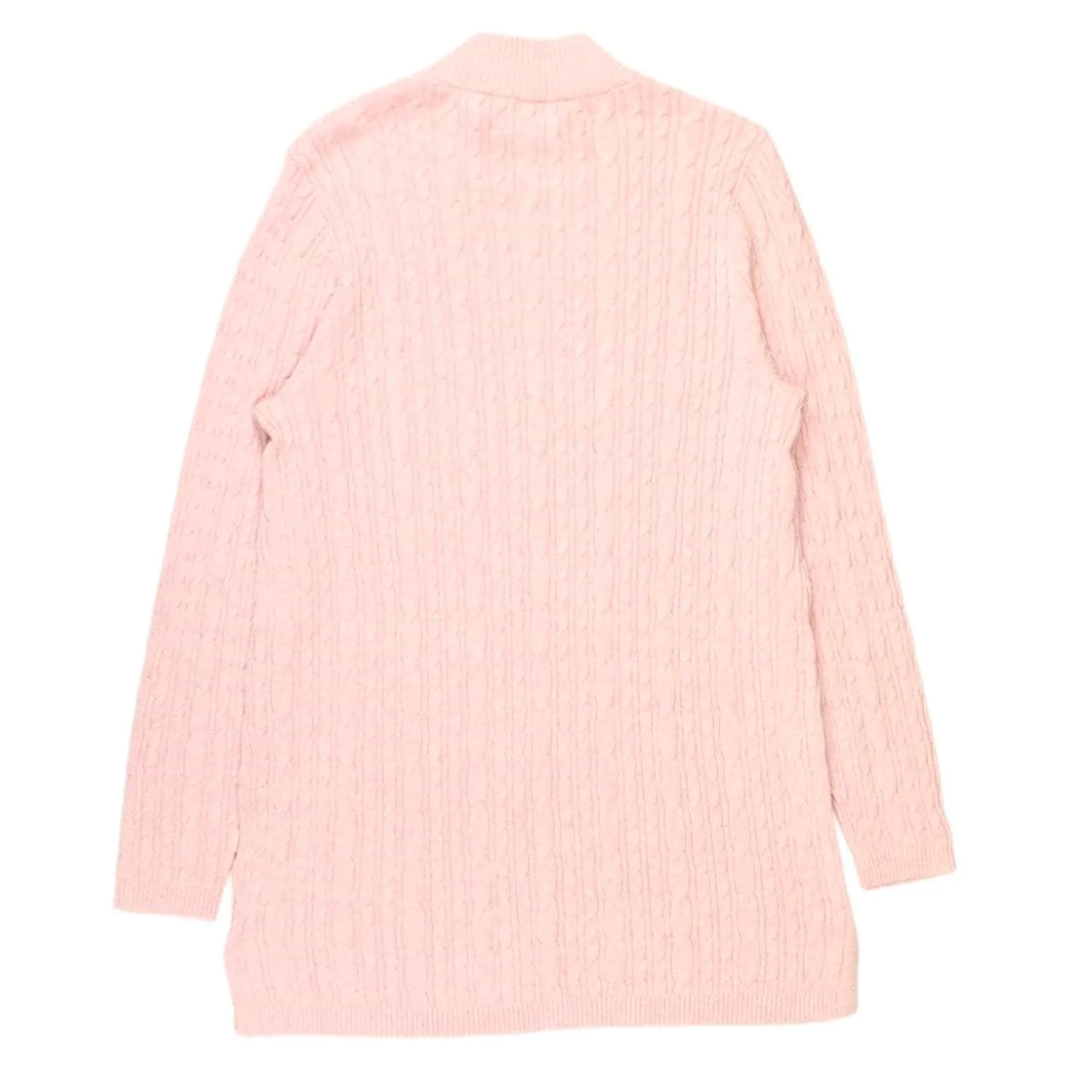 Lands' End Pink Cotton Cable Knit Sweater