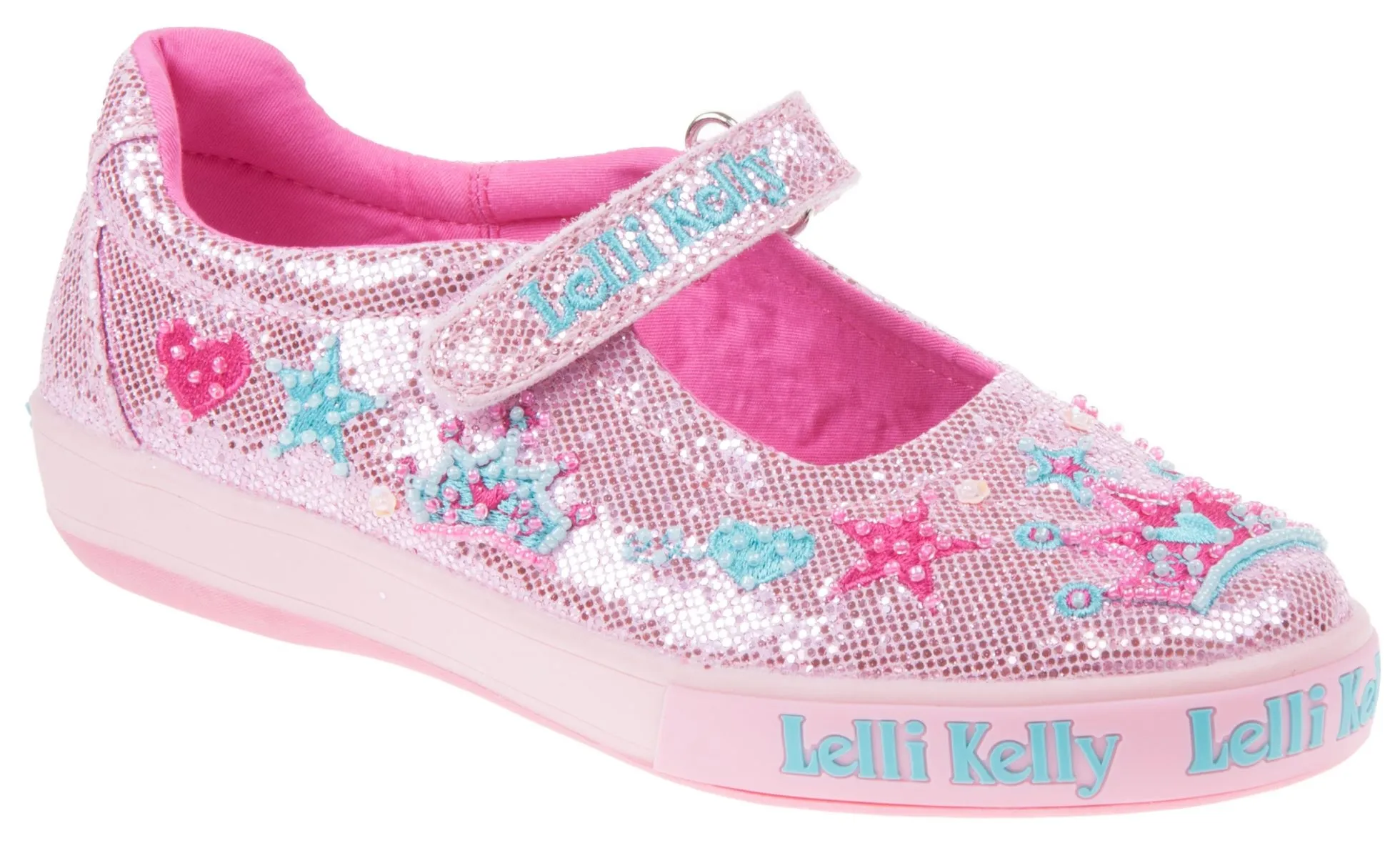 Lelli Kelly LK 1078 Pink Glitter Tiara Dolly Shoes