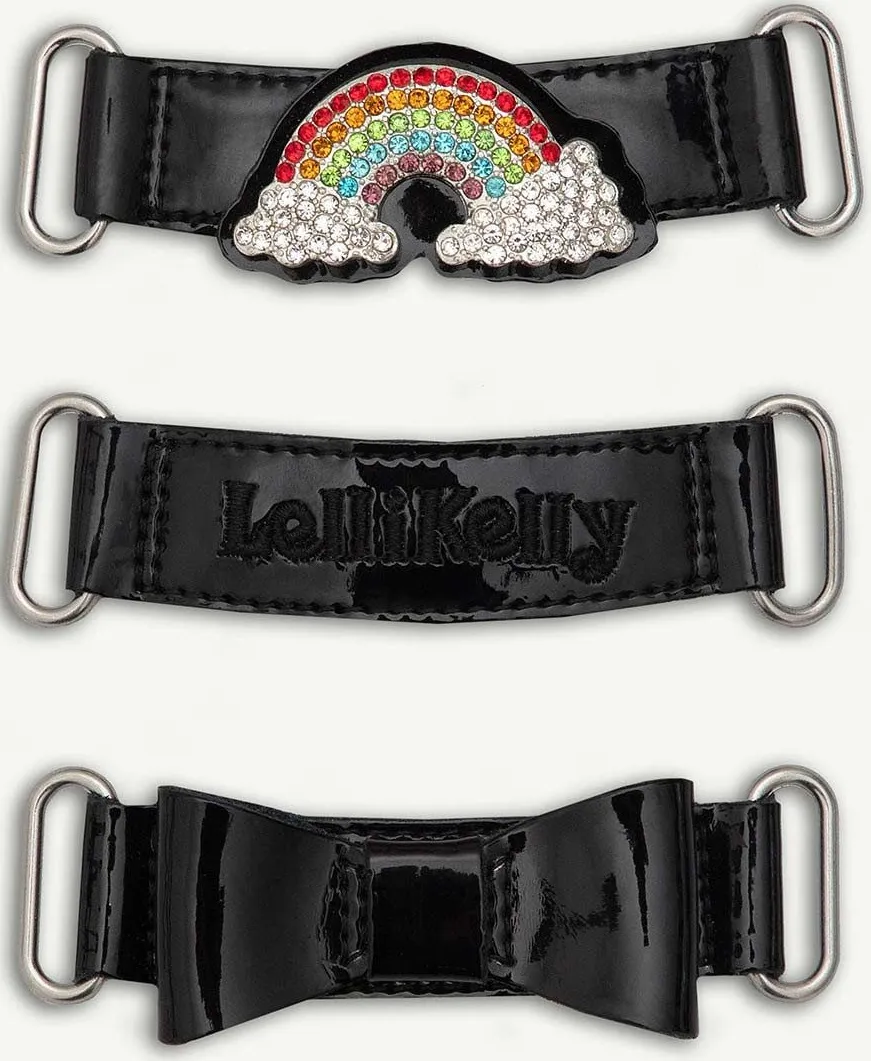 LELLI KELLY LK 8144 G FIT BRITE RAINBOW INTERCHANGEABLE STRAP SCHOOLE SHOES BLACK PATENT