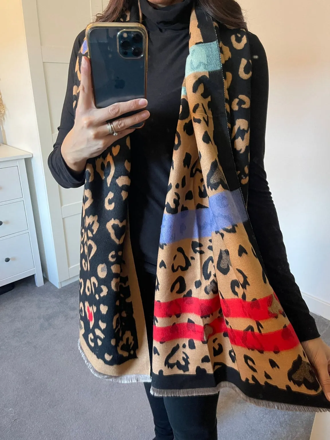 Leopard Print Pastel Scarf