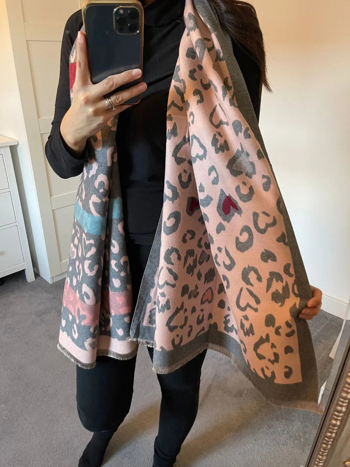 Leopard Print Pastel Scarf