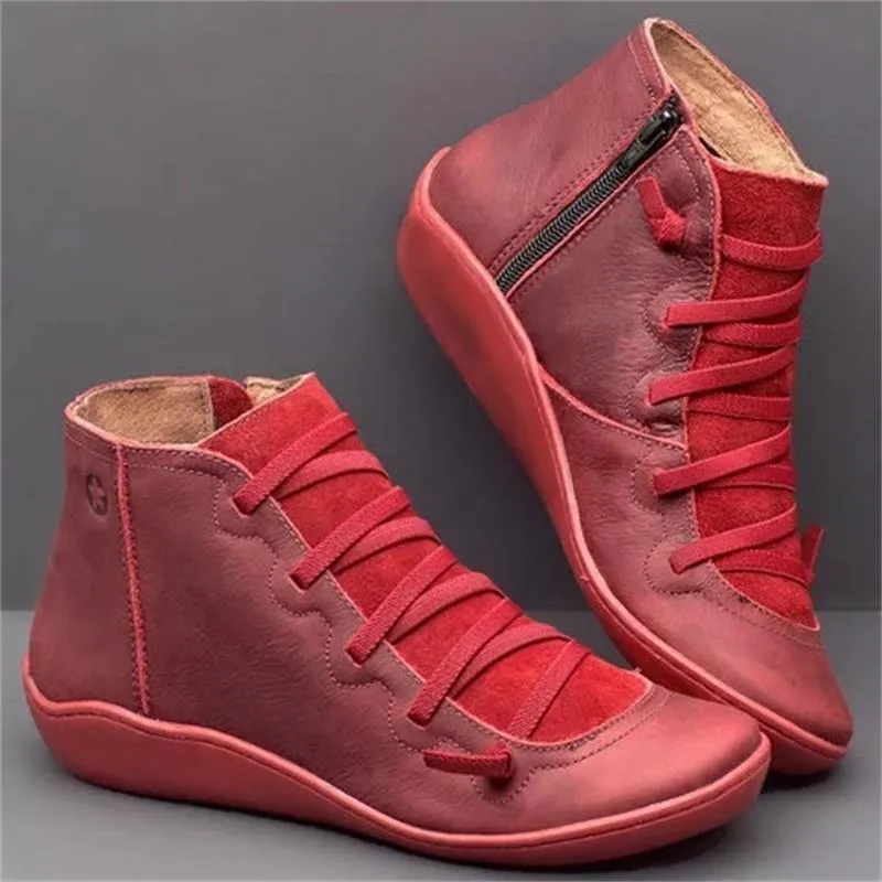 Libiyi Women's Vintage Strappy Ankle Boots.