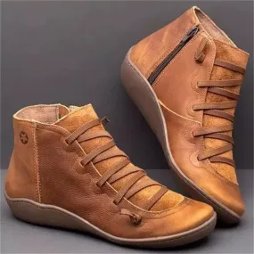 Libiyi Women's Vintage Strappy Ankle Boots.