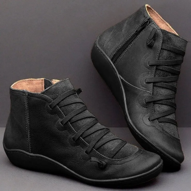 Libiyi Women's Vintage Strappy Ankle Boots.