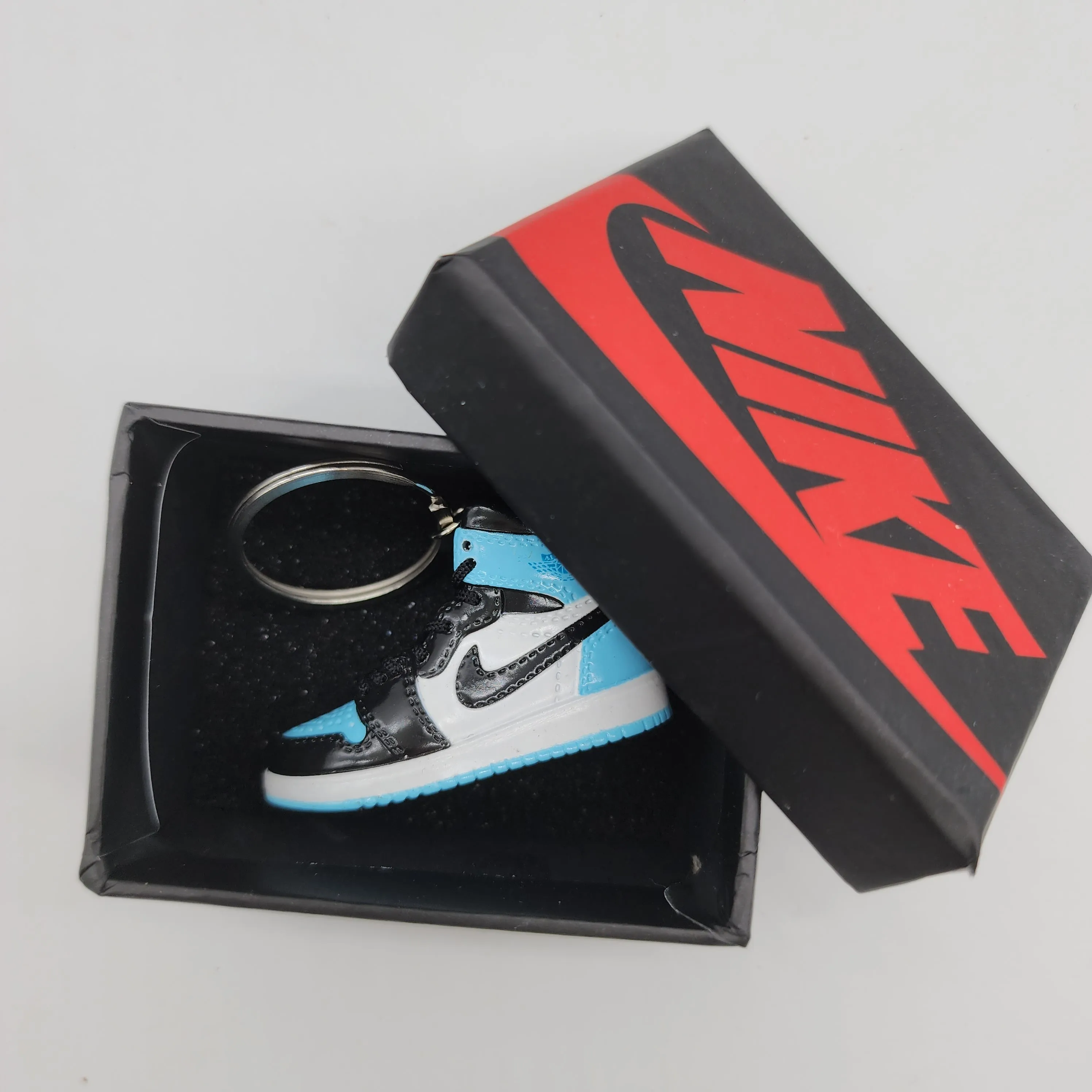 Light Blue/ White/ Black Air Jordan 1 Sneaker Keychain