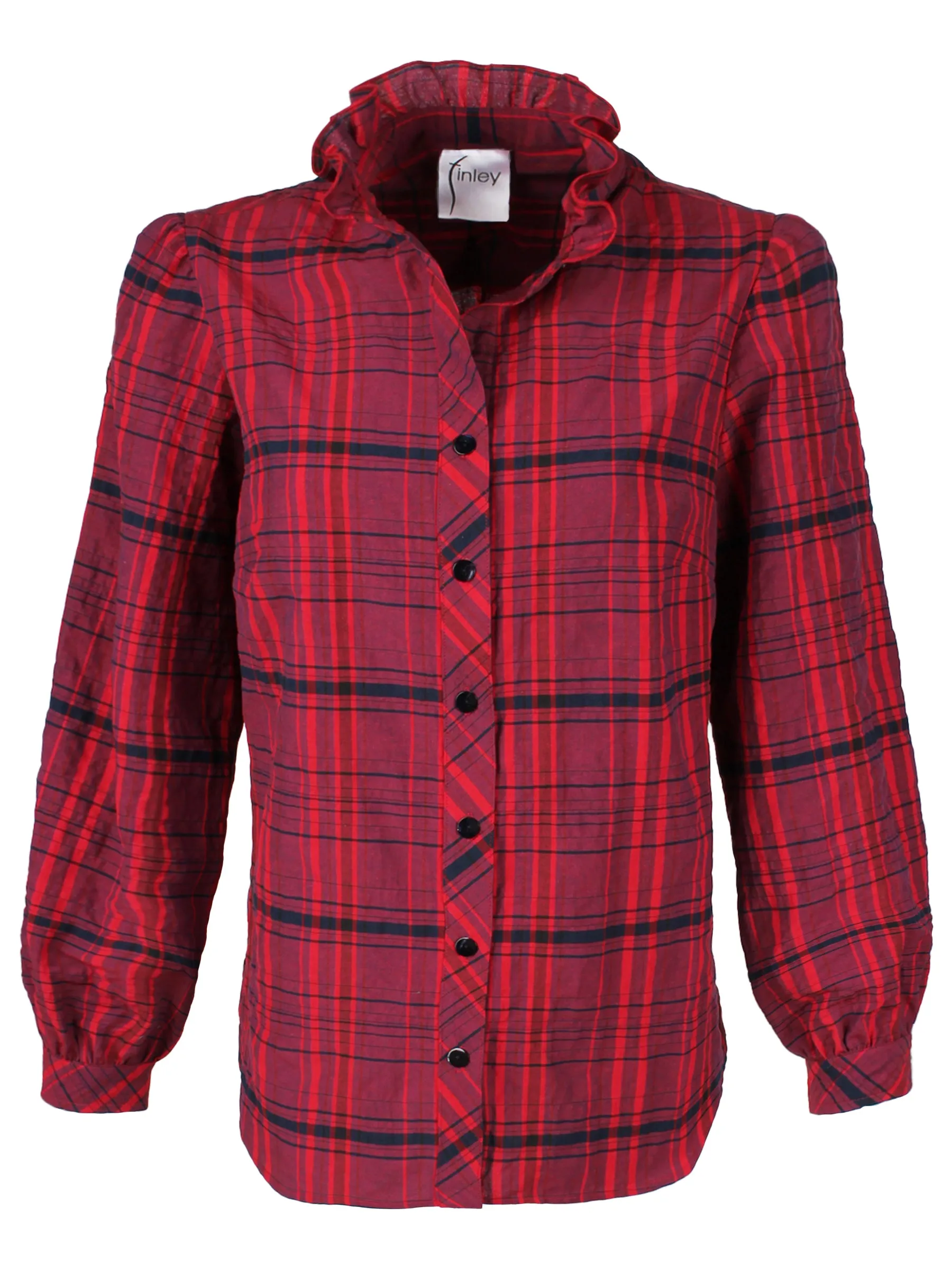 Long Sleeve Cranberry Christmas Plaid Shirt