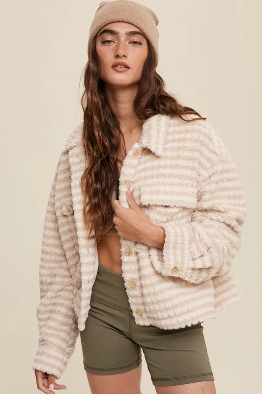 Long-Sleeve Plaid Fleece Shacket