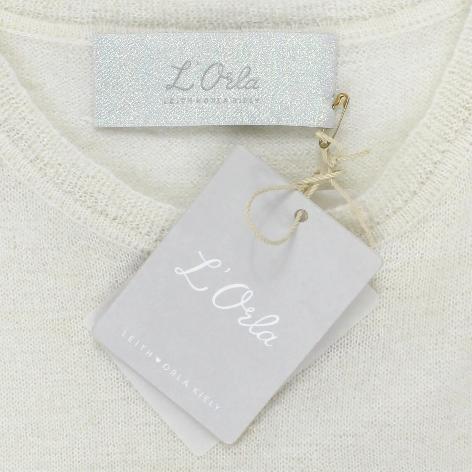 L'Orla Cream/Grey Mohair Sweater