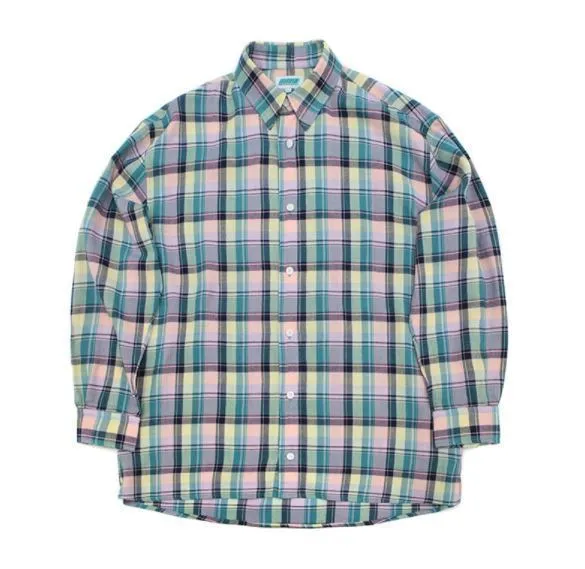 MARKM | Unisex Plaid Patterns Long Sleeve Shirt | Street Style Plain