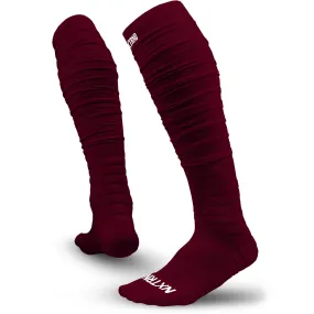 Maroon Scrunch Football Socks