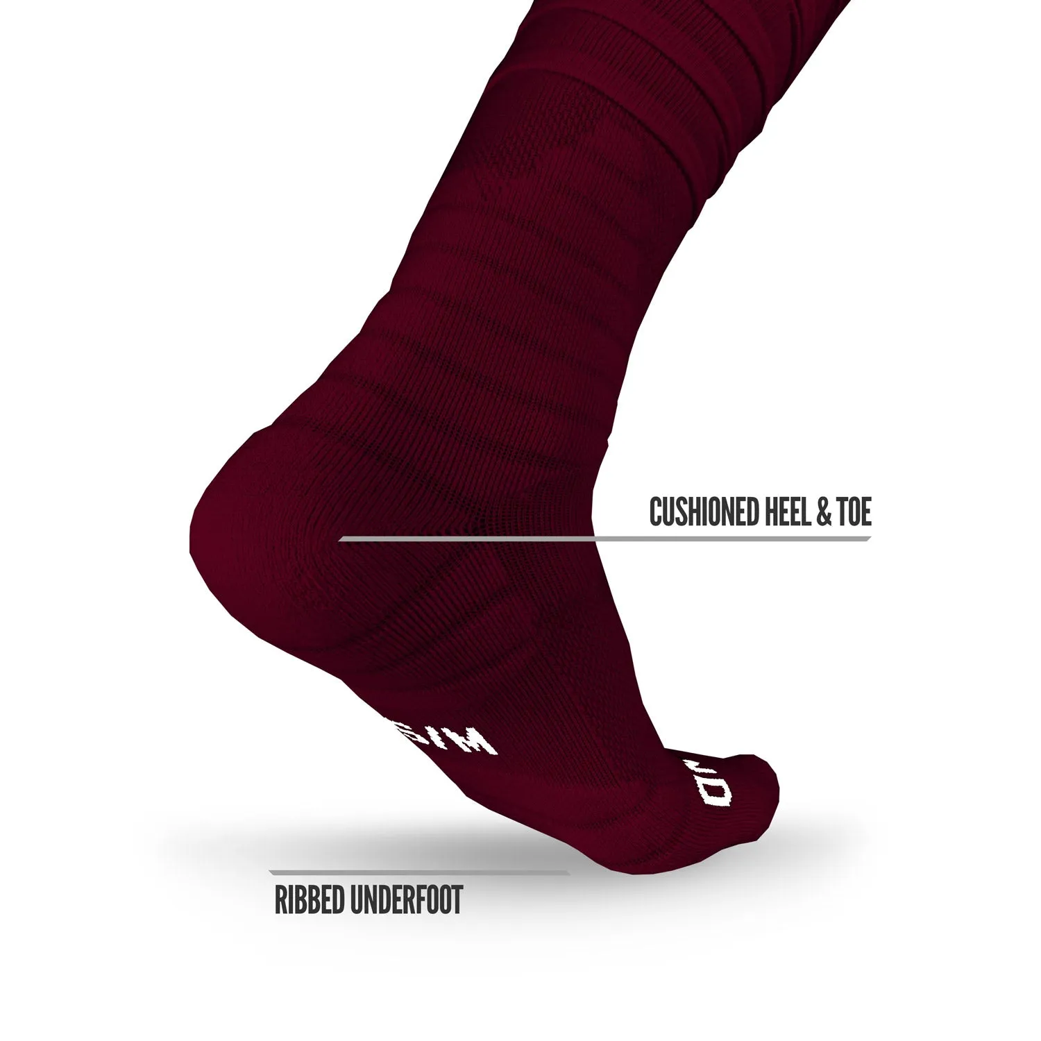 Maroon Scrunch Football Socks