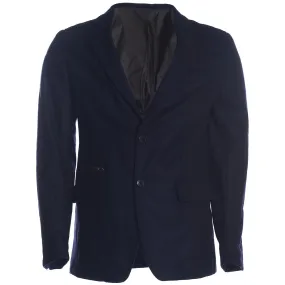 Men's Hackett London Mayfair Quilted Casual Wool Blazer in Navy