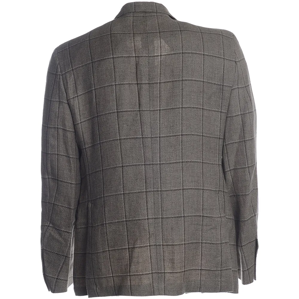 Mens Hackett London Mayfair Windowpane Blazer in Brown