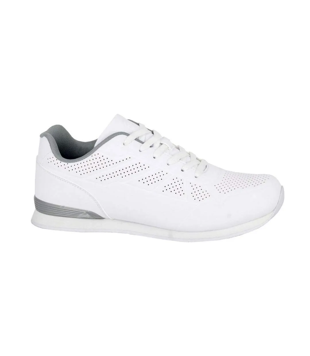 Mens penalty lace up bowling shoes white/grey Dek