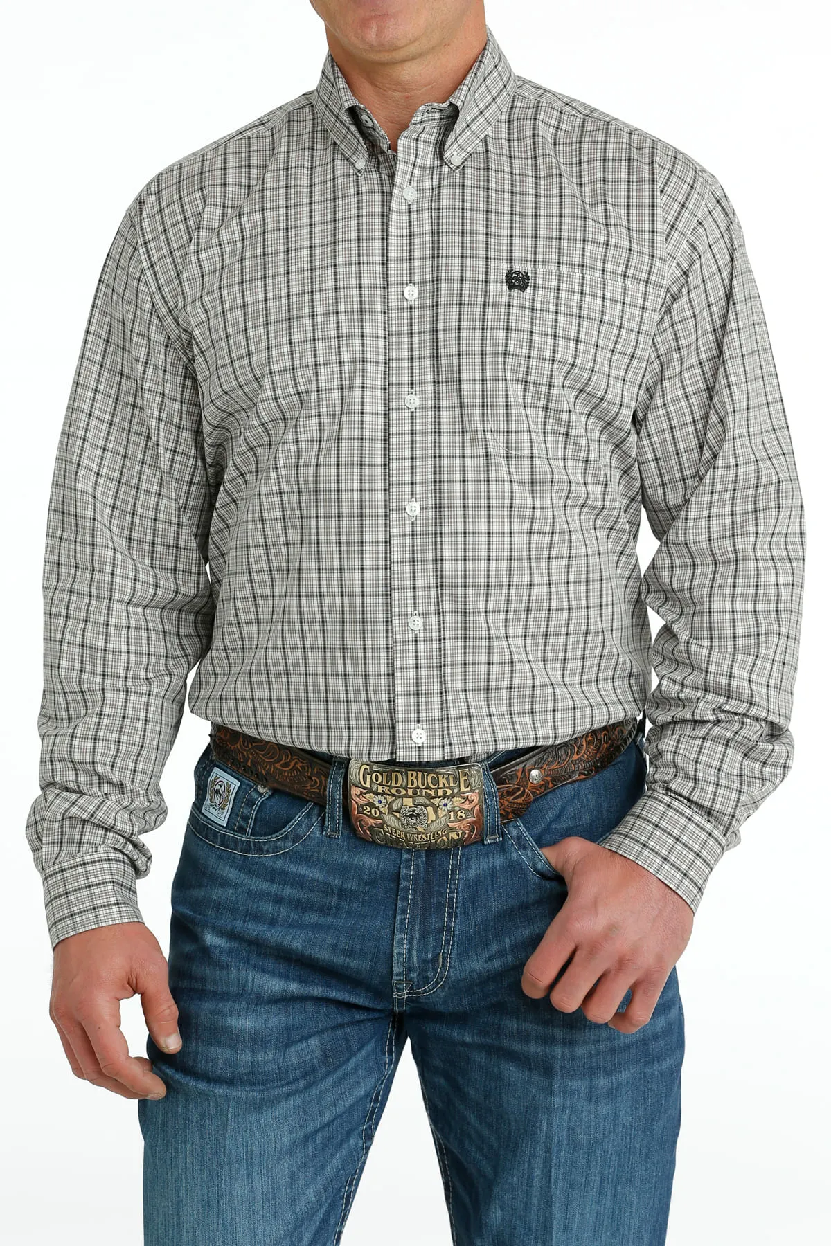 Mens Plaid Long Sleeve Shirt by Cinch