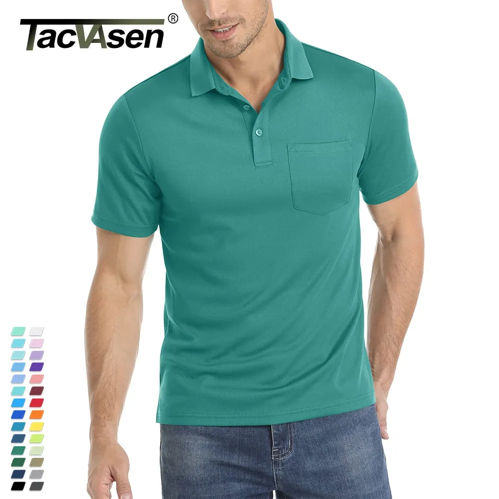 Men's Summer Quick Dry Polo Shirts | Breathable Sport Hiking Tees | Casual Golf T-Shirts With Pocket