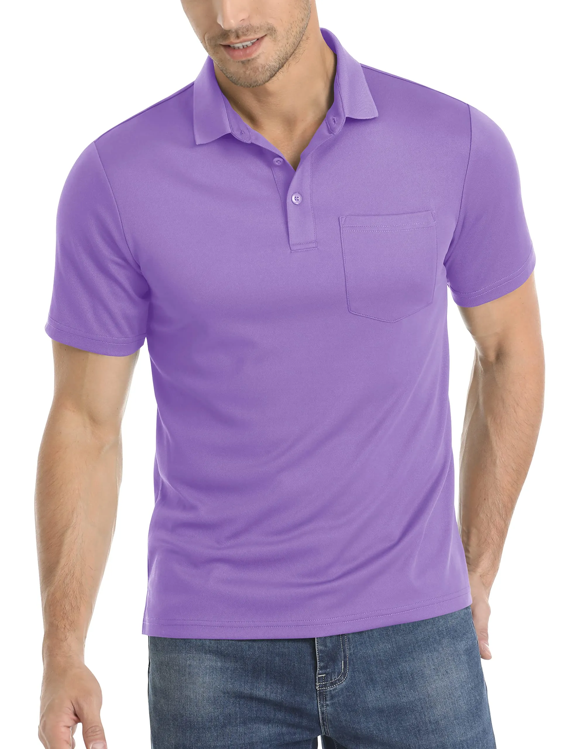 Men's Summer Quick Dry Polo Shirts | Breathable Sport Hiking Tees | Casual Golf T-Shirts With Pocket