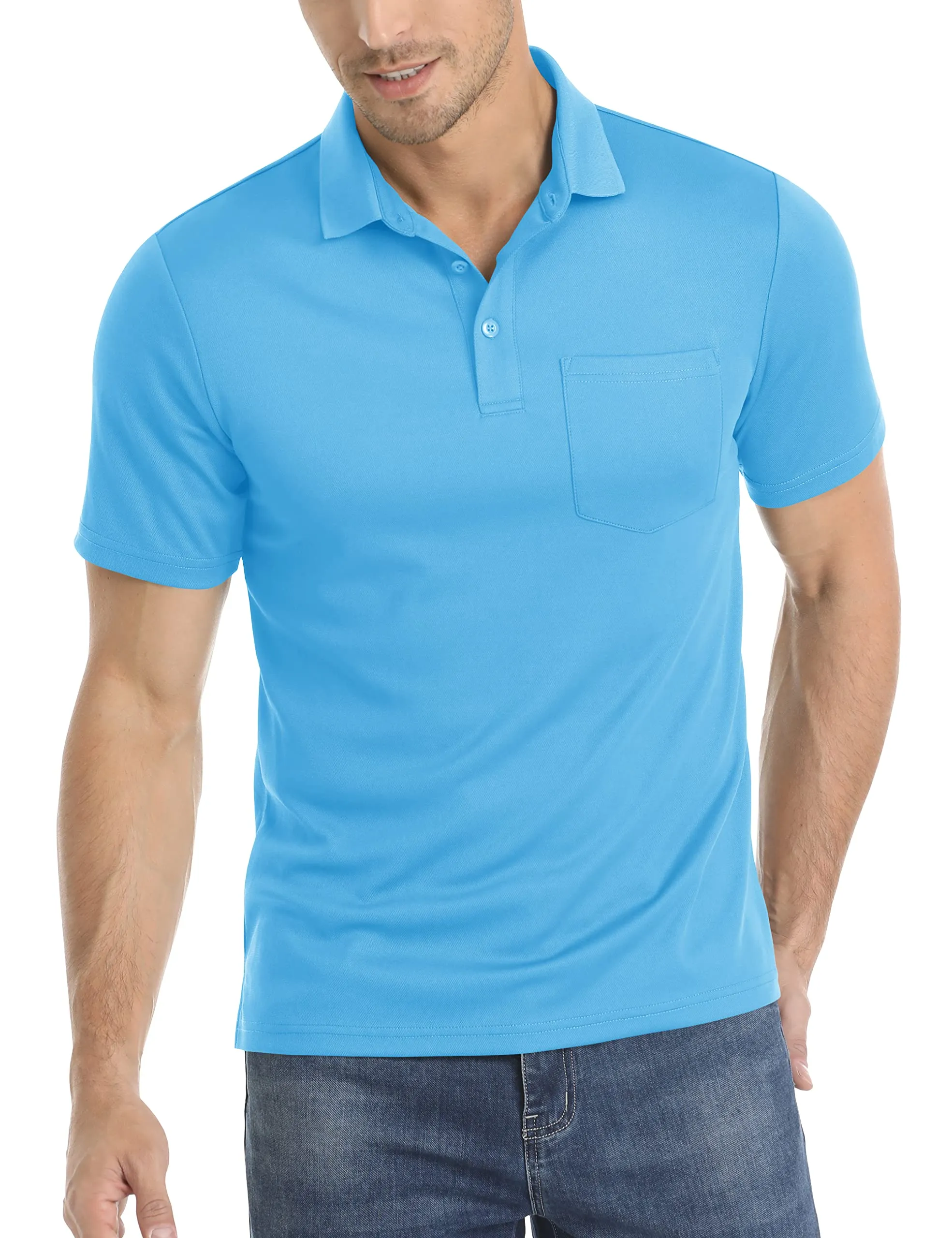 Men's Summer Quick Dry Polo Shirts | Breathable Sport Hiking Tees | Casual Golf T-Shirts With Pocket