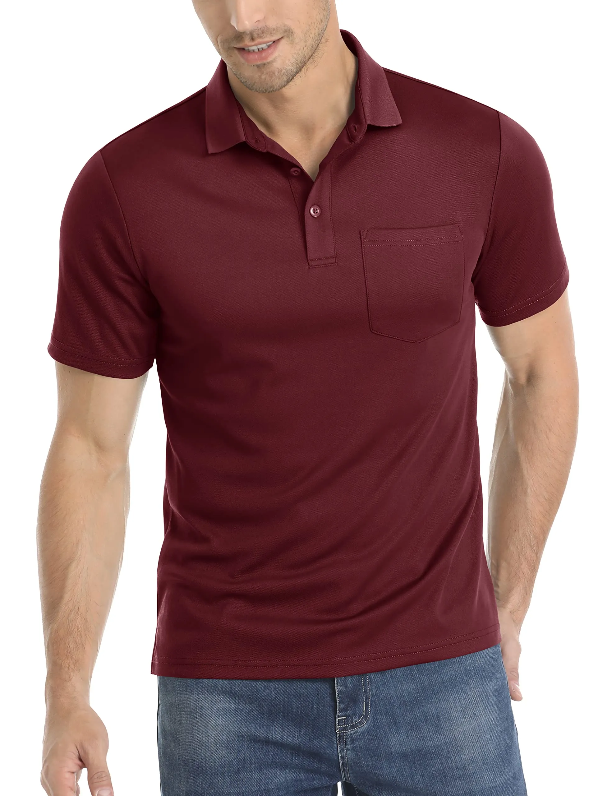 Men's Summer Quick Dry Polo Shirts | Breathable Sport Hiking Tees | Casual Golf T-Shirts With Pocket