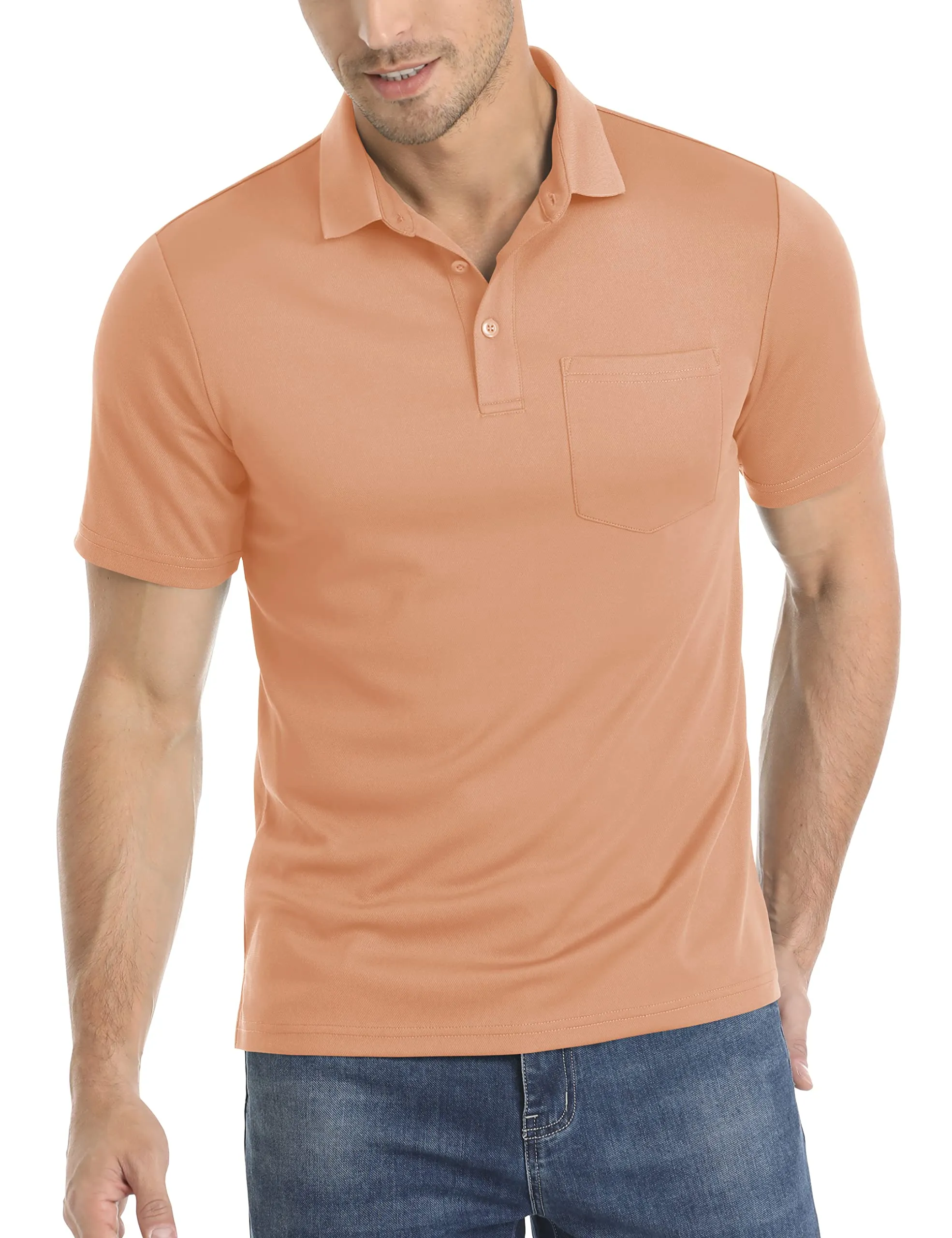 Men's Summer Quick Dry Polo Shirts | Breathable Sport Hiking Tees | Casual Golf T-Shirts With Pocket