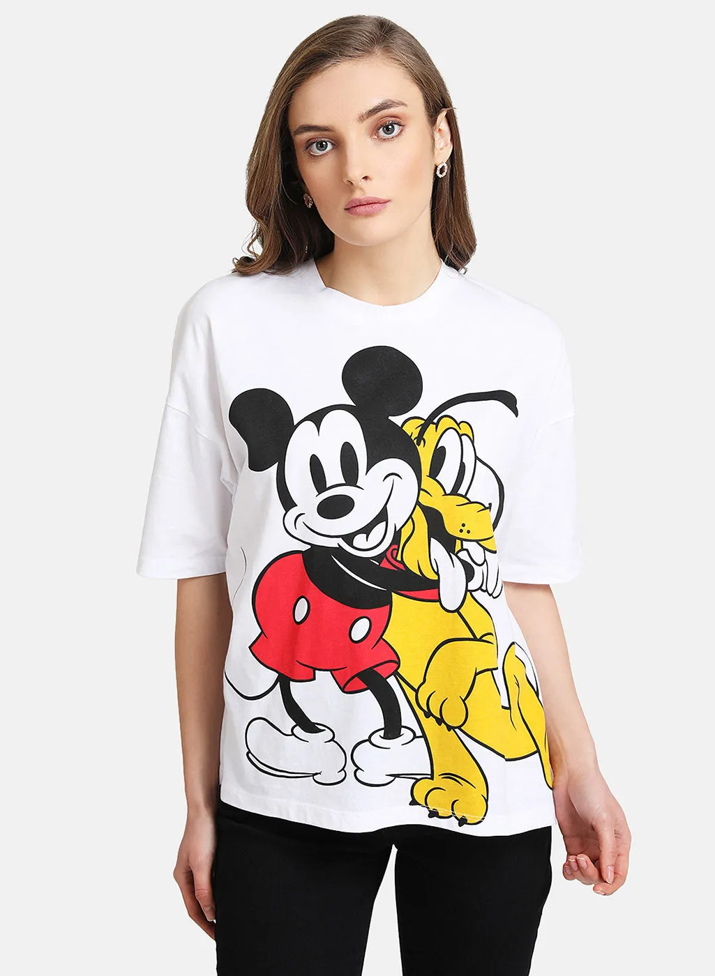 Mickey Mouse and Pluto Disney Printed T-Shirt