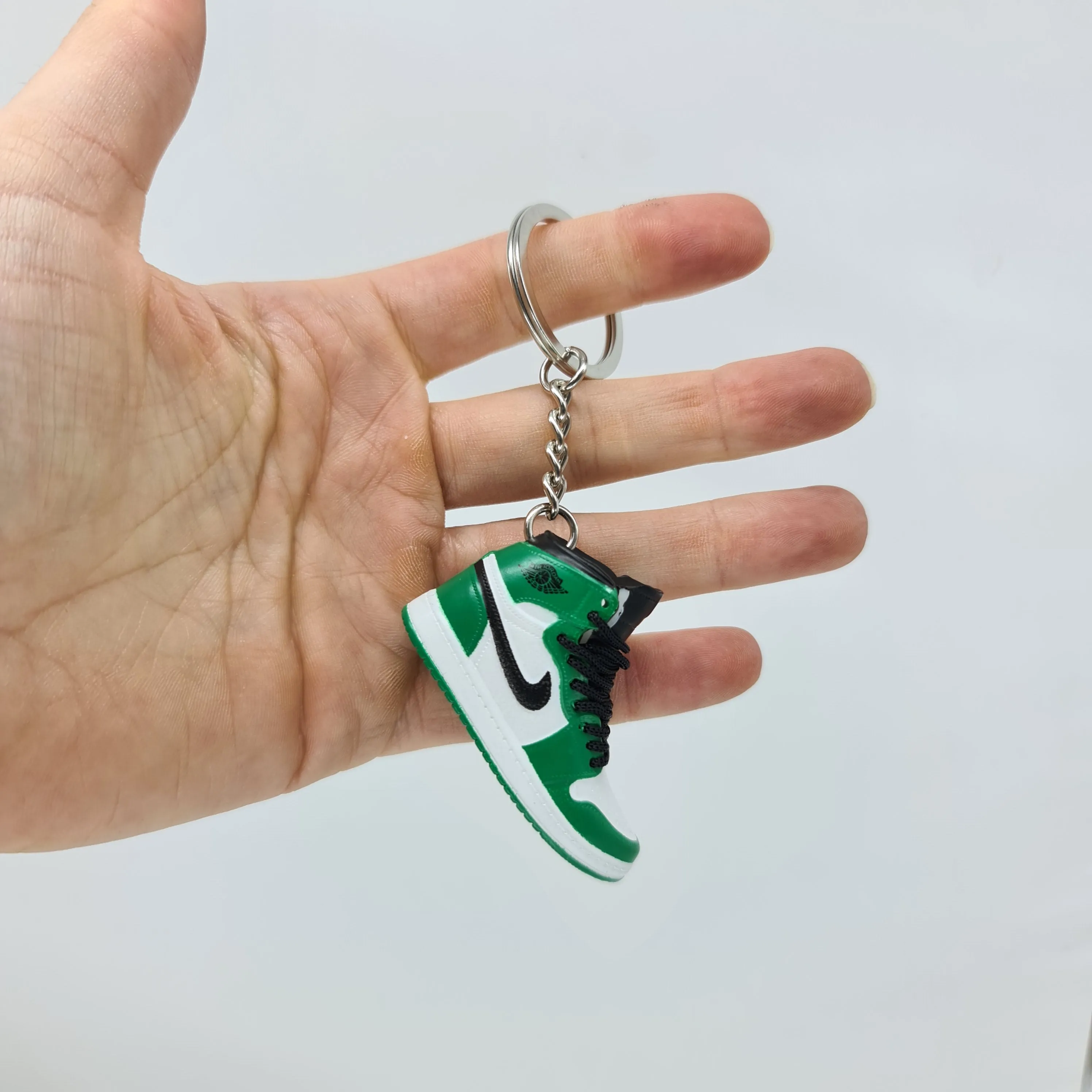 Mini Air Jordan 1 Sneaker Keychain (Green/White/Black)