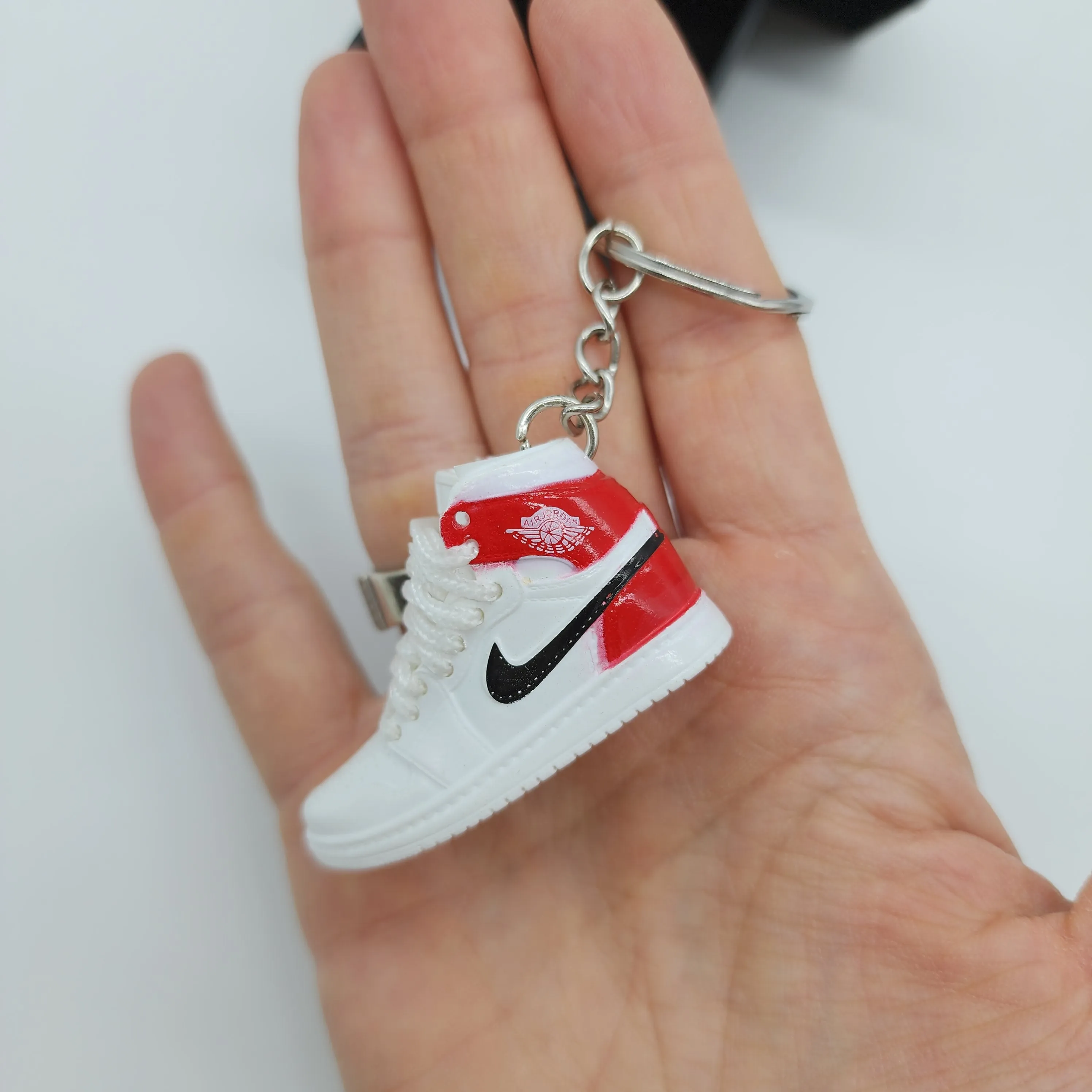 Mini Sneaker Keychain - Air Jordan 1 (White/ Red/ Black)