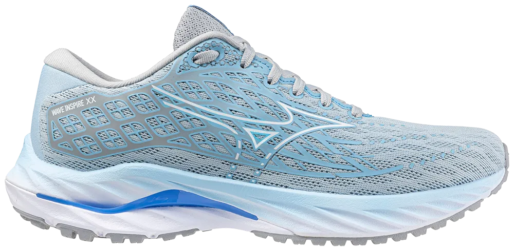 Mizuno Women's Wave Inspire 20 D Width Grey/Blue