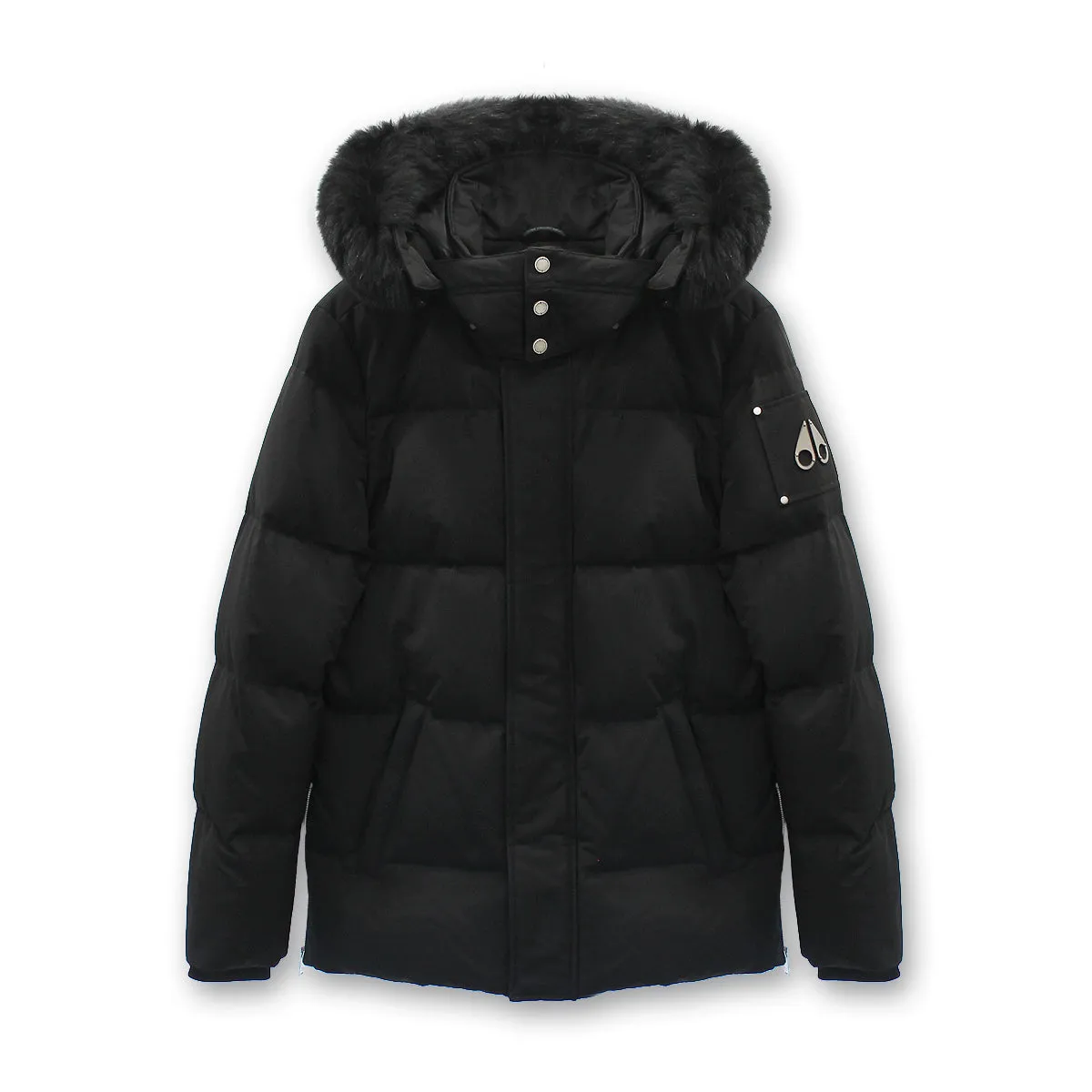 Moose Knuckles Black Fur Hooded Parka Jacket