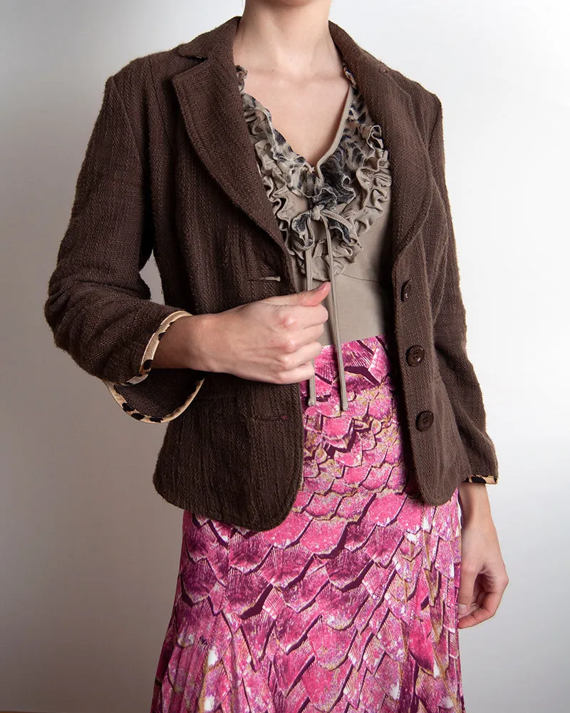 Moschino brown rustic blazer