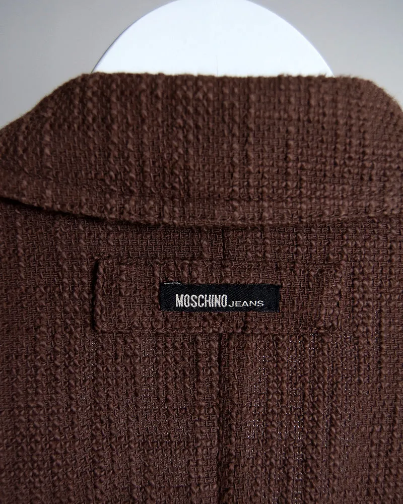 Moschino brown rustic blazer