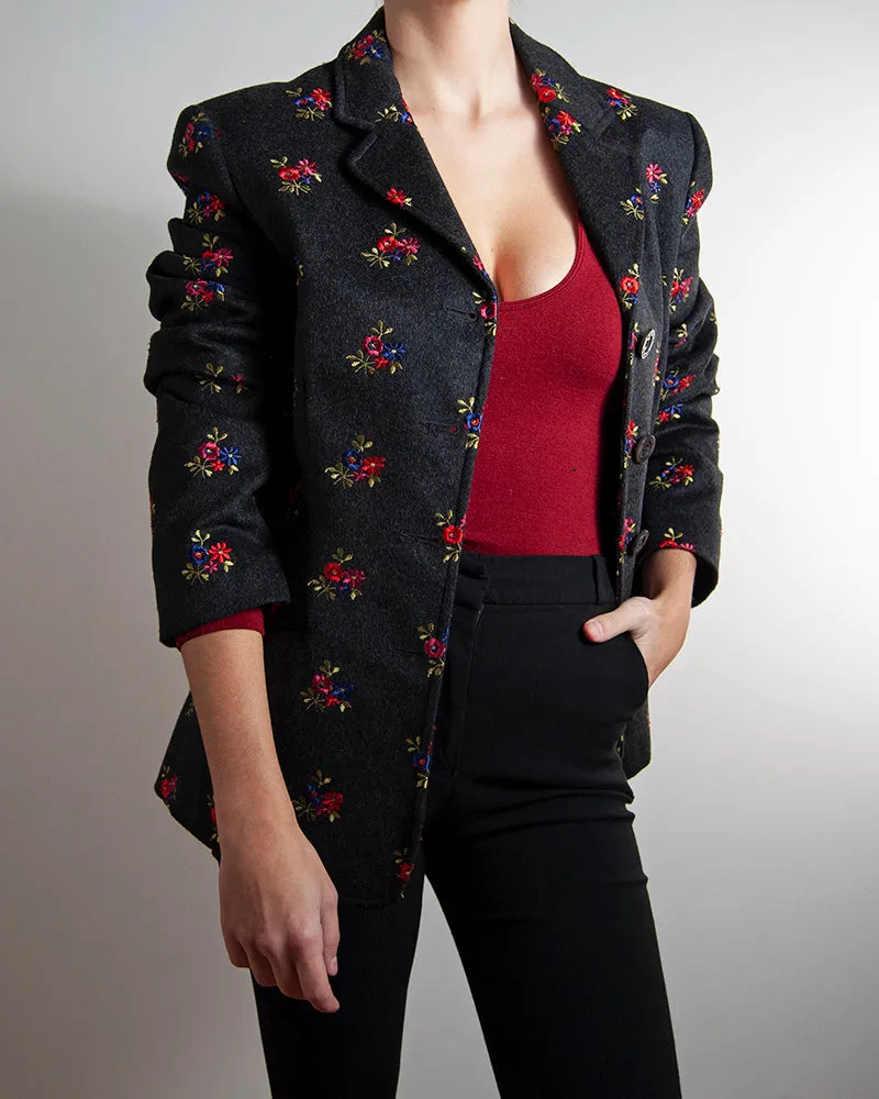 Moschino floral embroidery blazer