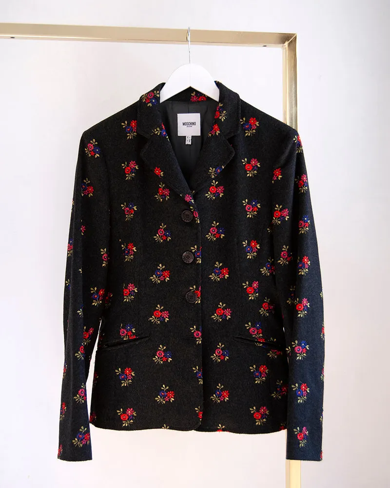 Moschino floral embroidery blazer