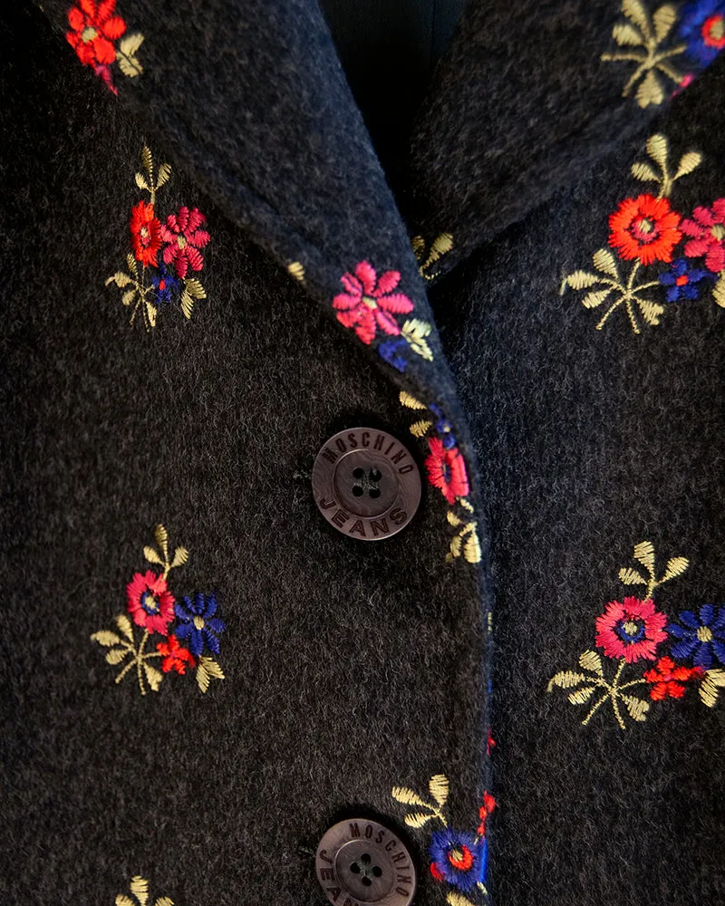 Moschino floral embroidery blazer