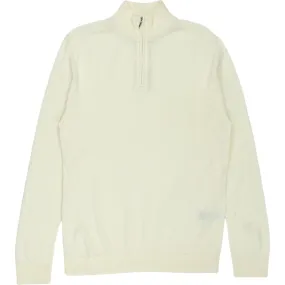 Moss Cream Zip Neck Sweater