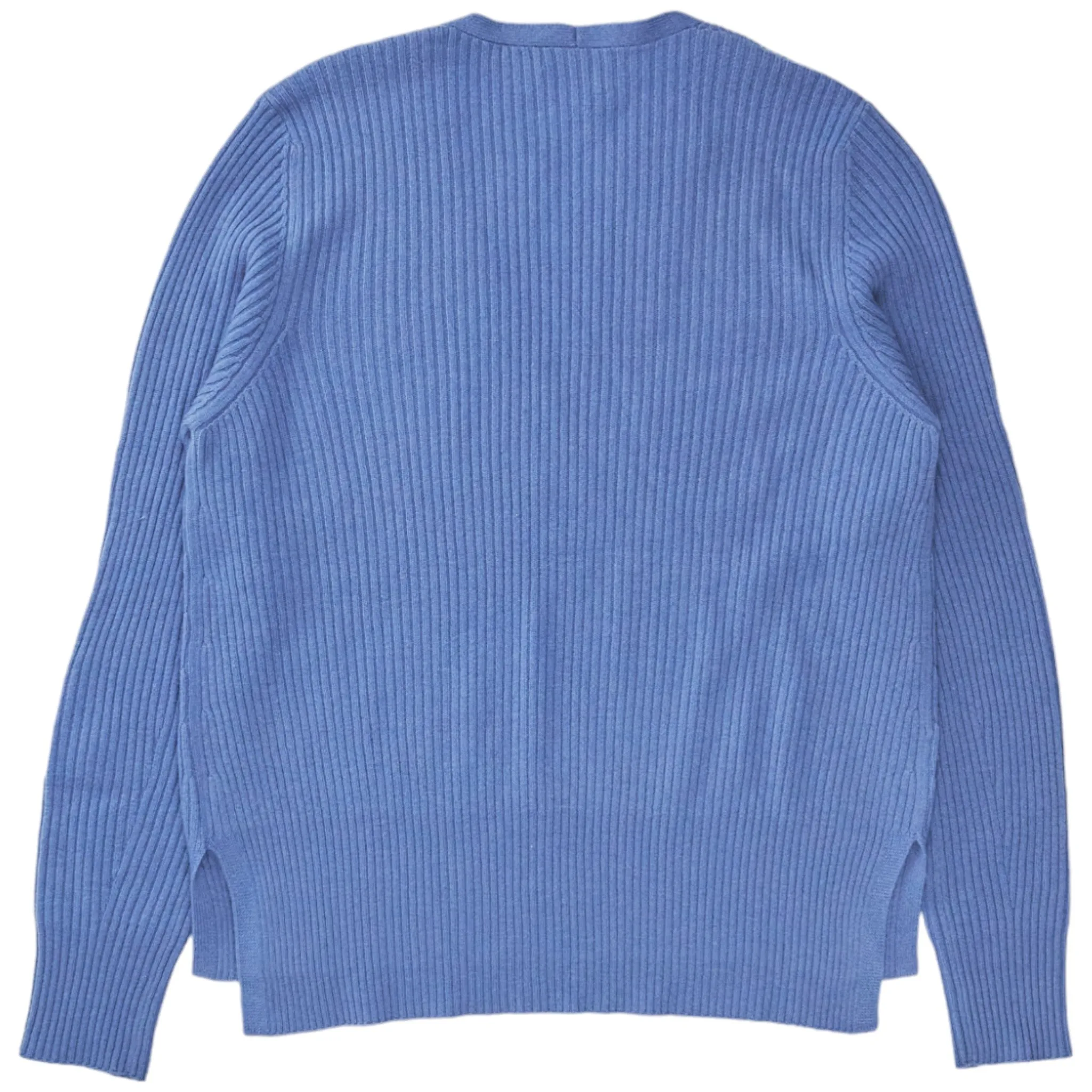 N. Peal Alpine Blue Rib Cashmere Sweater