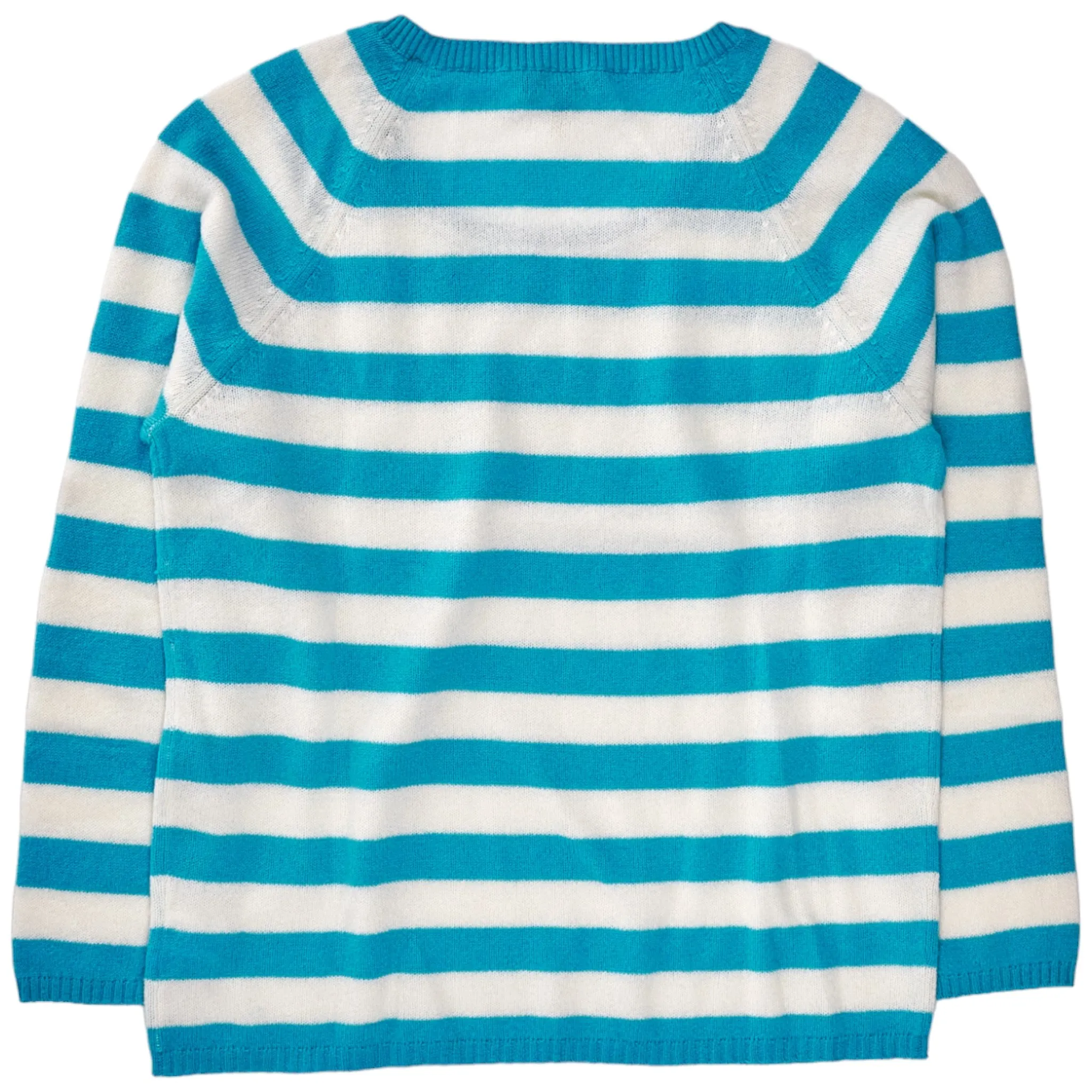 N. Peal Blue/White Cashmere Sweater