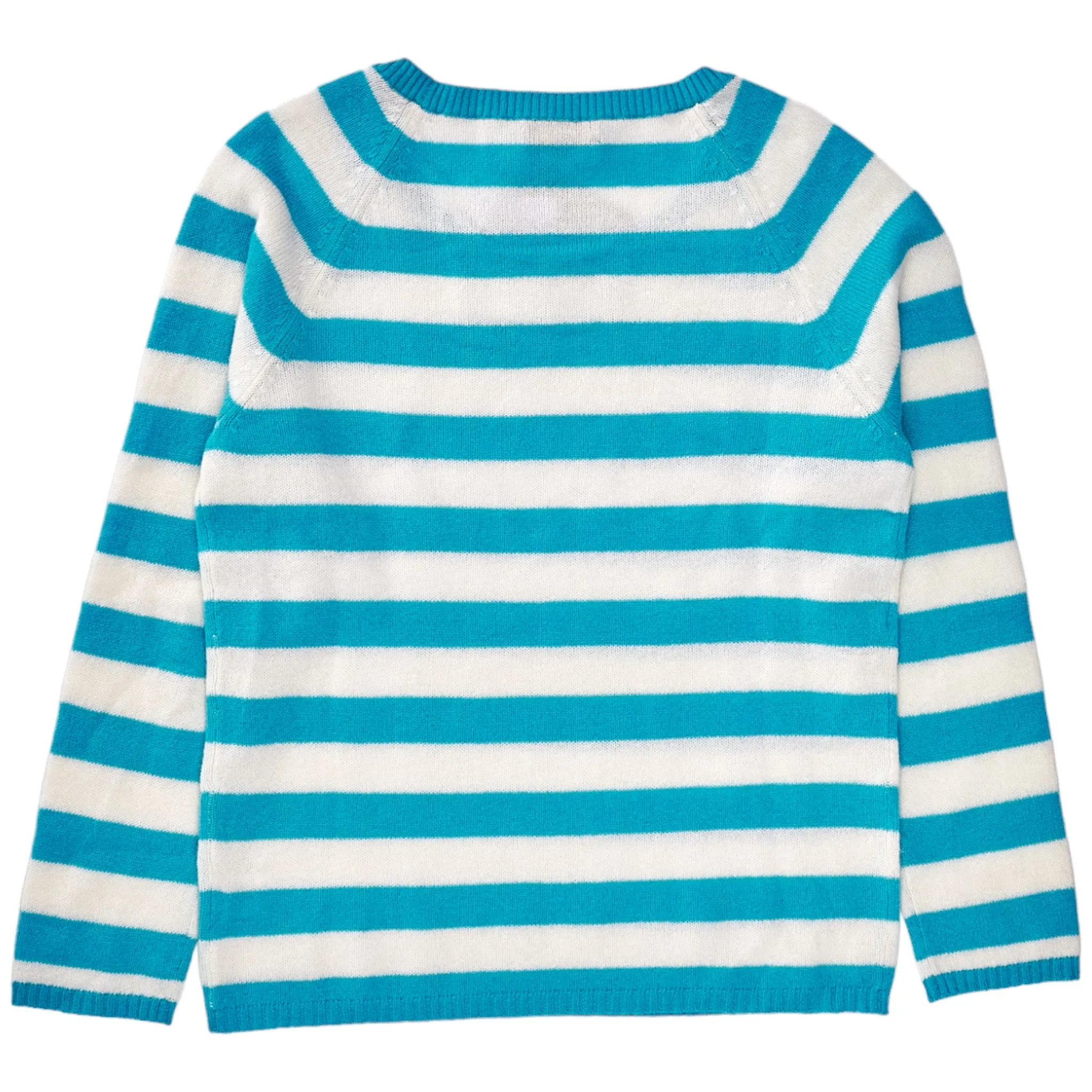 N. Peal Blue/White Cashmere Sweater