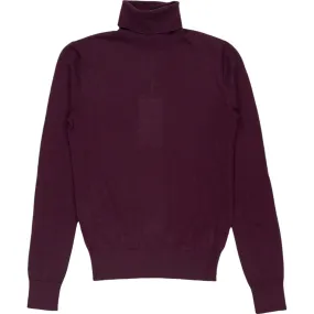 N. Peal Burgundy Cashmere Turtleneck Sweater