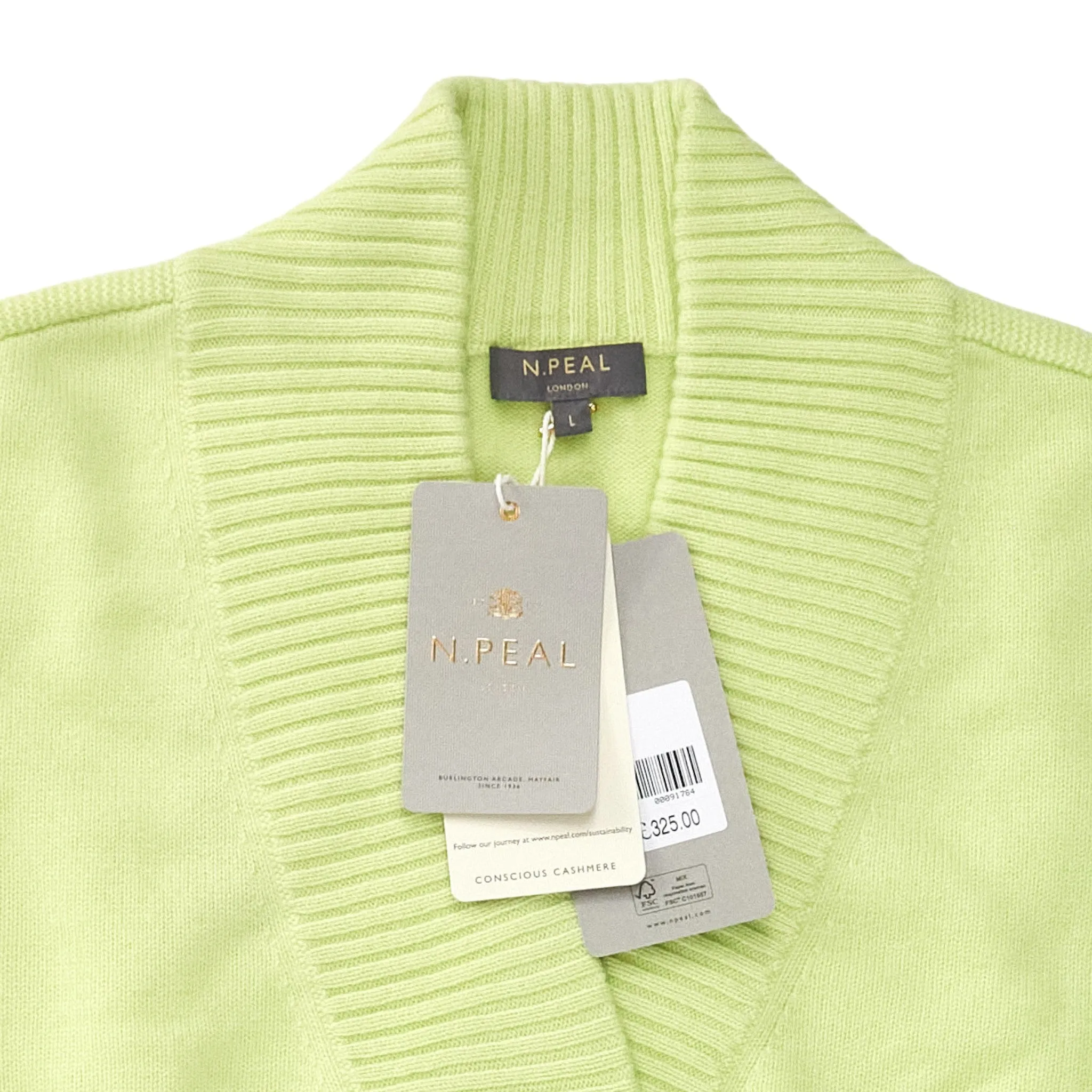 N. Peal Key Lime Deep Neck Sweater