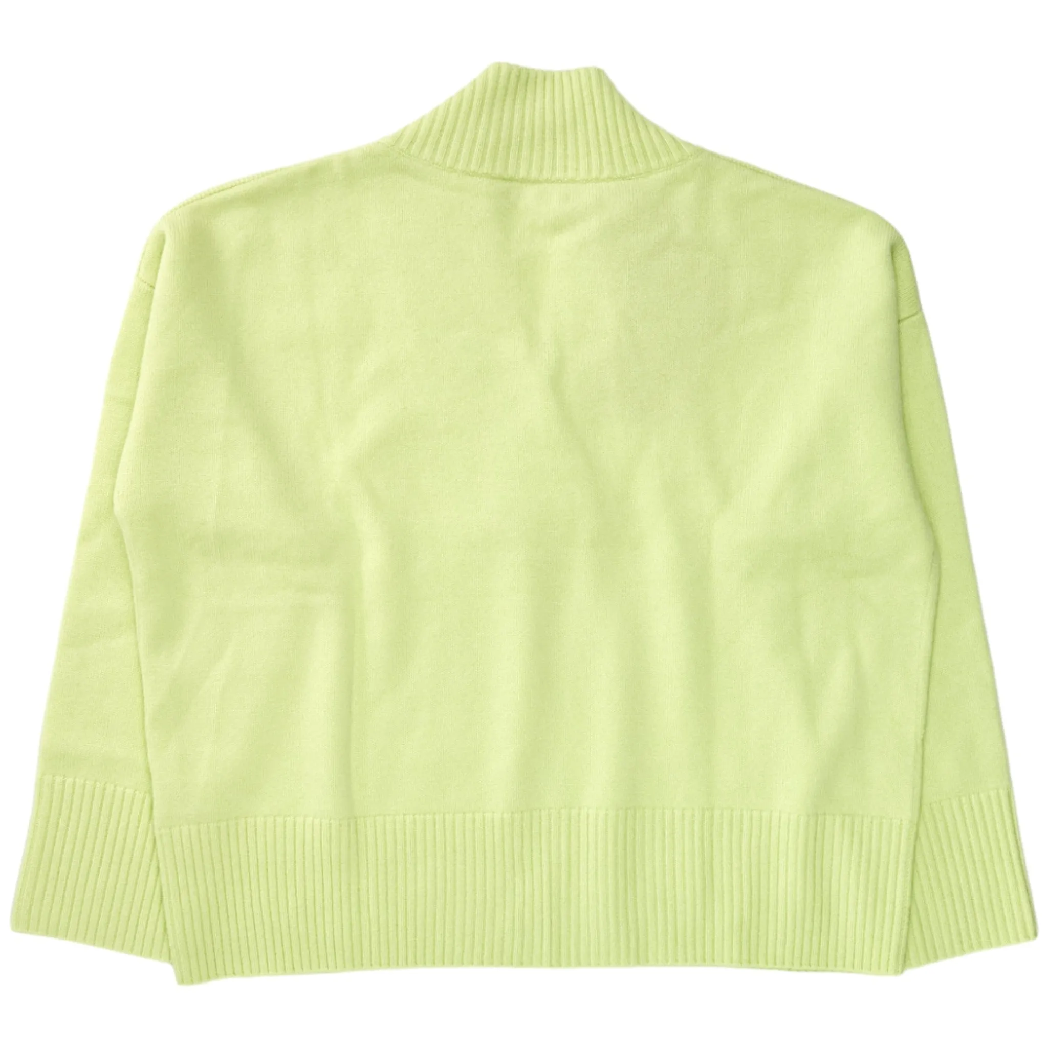 N. Peal Key Lime Deep Neck Sweater